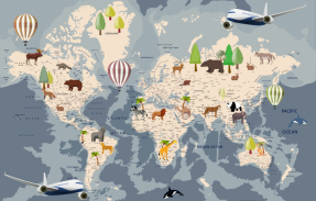 Карта мира  с самолетами