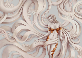 Девушка барельеф