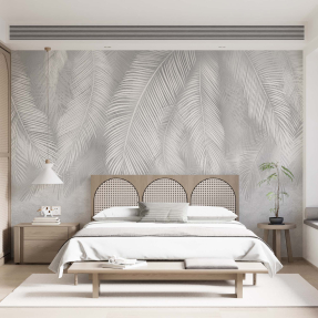 Серые перья на штукатурке