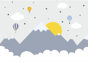 Абстрактыне горы с воздушными шарами