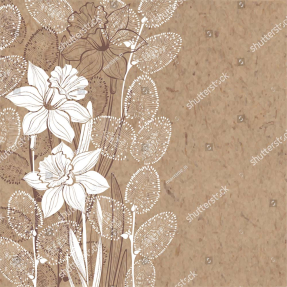 Нарциссы на крафтовой бумаге