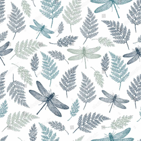 Папоротник и стрекозы