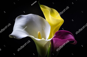 Каллы на черном фоне