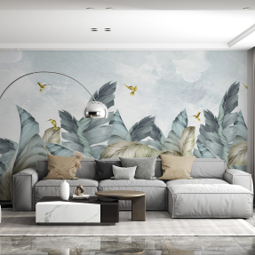 Синие листья