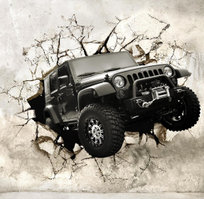 Джип в стене