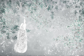 Птица с листьями