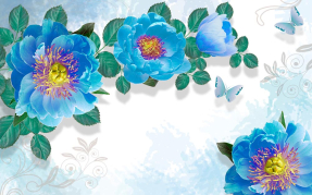 Синие пионы