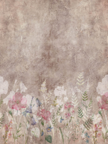 Полевые цветы на бежевом фоне