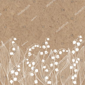 Ландыши на крафтовой бумаге