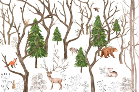 Животные в зимнем лесу