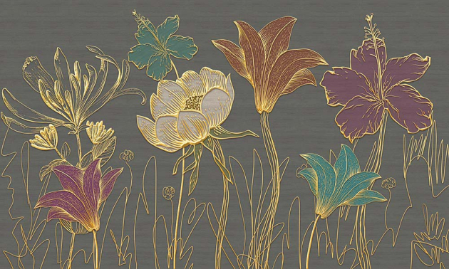 Цветы на сером фоне