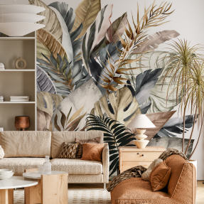 Акварельные тропические листья