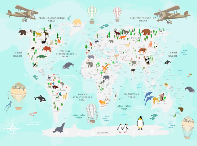 Детская карта мира