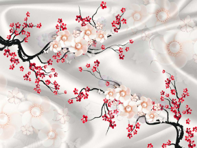 Цветы на шелке