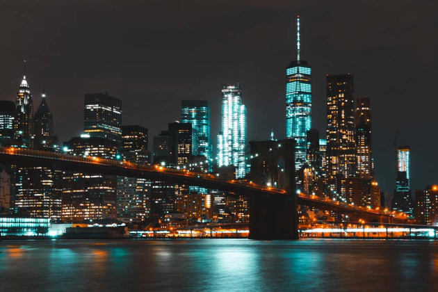 Вид на ночной Нью Йорк