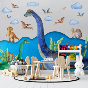 Акварельные динозавры