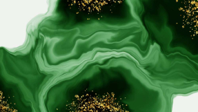 Зелено-золотая абстракция