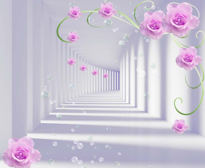 3D тоннель и цветы