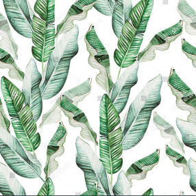 Акварельные банановые листья