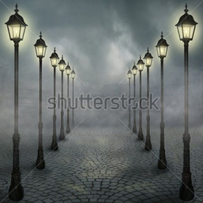 Картины Аллея с фонарями