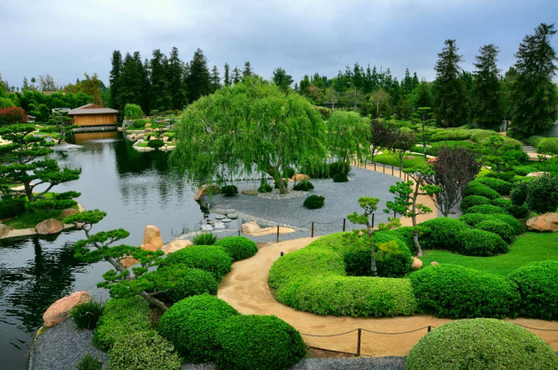 Зелений парк з озером