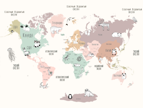 Бежевая карта мира