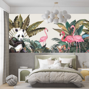 Панда и фламинго