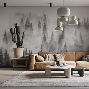 Сосновый лес в тумане