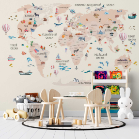 Бежевая карта мира