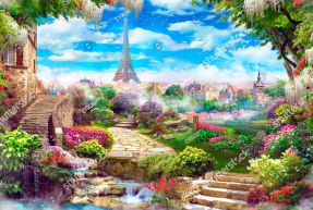 Фреска с видом на Париж