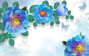 Голубые пионы