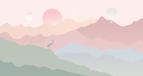 Розовый горный пейзаж