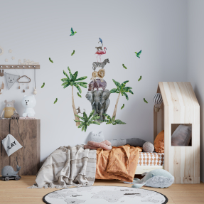 Стикер тропические животные 120х40 см