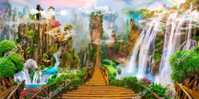 Мостик с водопадами