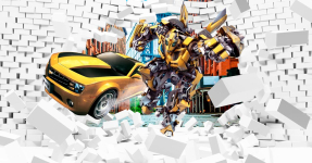 Бамблби и кирпичная стена