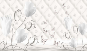 Тюльпаны и бабочки