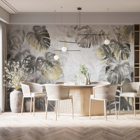 Серая монстера с золотом