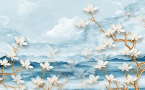 Картины 3Д компоновка с цветами