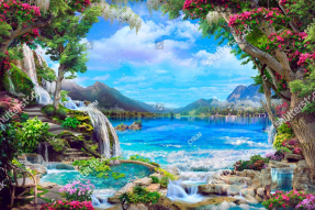 Фреска с видом на озеро