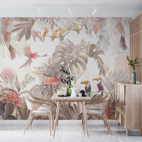 Тропічні листя з тваринами