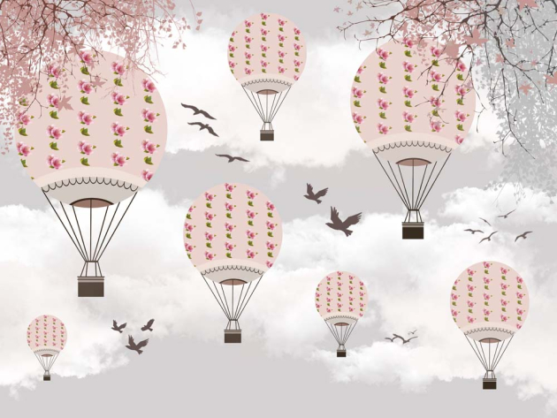 Воздушные шары с цветами