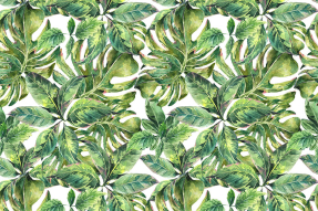 Стена из тропических листьев