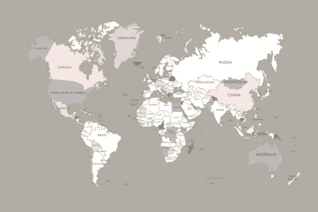 Пастельная карта мира