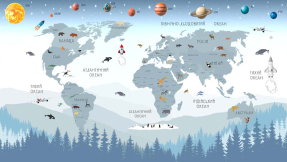 Карта мира с космосом