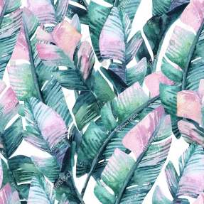 Акварельные банановые листья