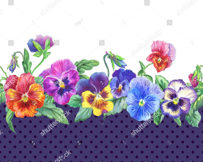 Акварельные Анютины глазки