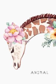 Картины Жираф с цветами