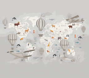 Пастельная карта мира