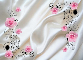 Роза на шелке