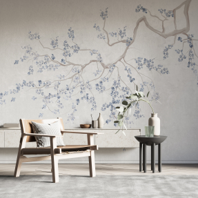 Акварельная ветка с цветами